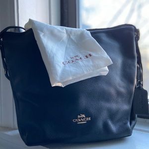 Coach Black Leather Satchel/ Bucket Bag